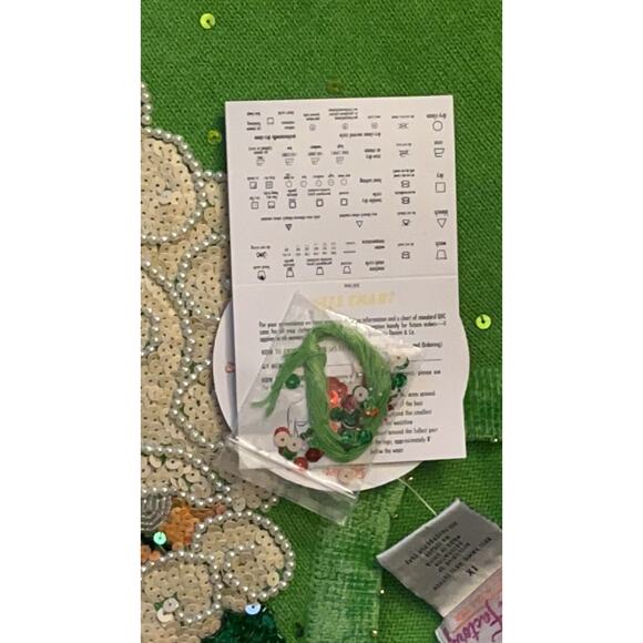 Quacker Factory Green Christmas V-Neck Sweater - Sequin Santa Claus - 1X - NEW - Picture 12 of 16